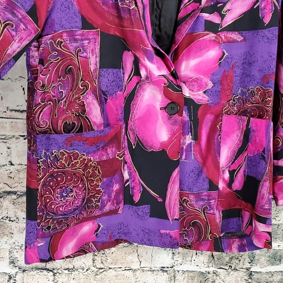 Vintage | Kensington Square 80s Pink and Purple Blazer Jacket - Picture 6 of 9